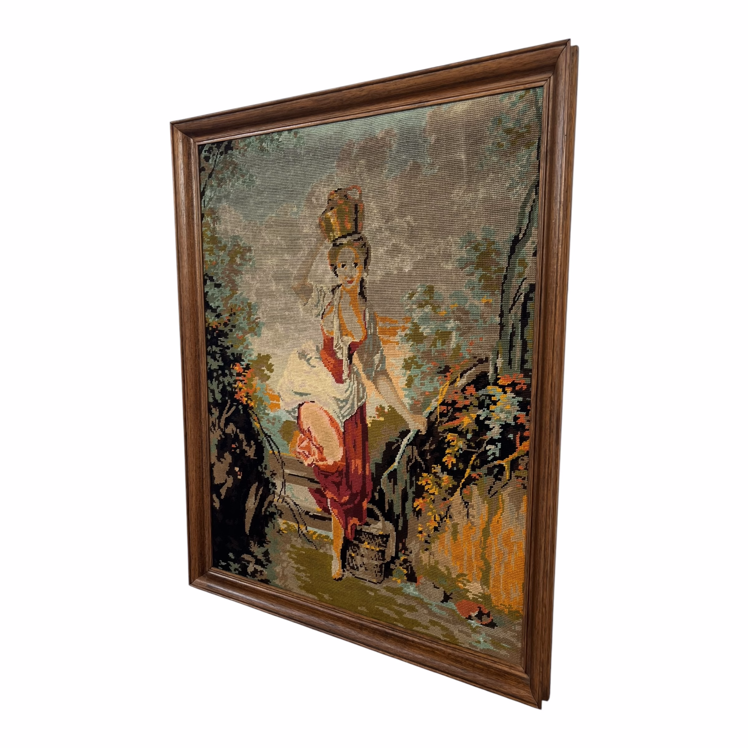 Tablou Goblen Cusut Manual „Țărăncuță cu Ulcior” – Veneția, 1975 Decoratiuni
