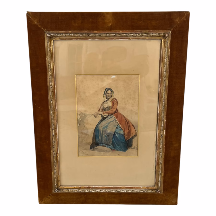 Tablou de Colecție Harris – Portret Clasic în Ramă de Lemn și Catifea