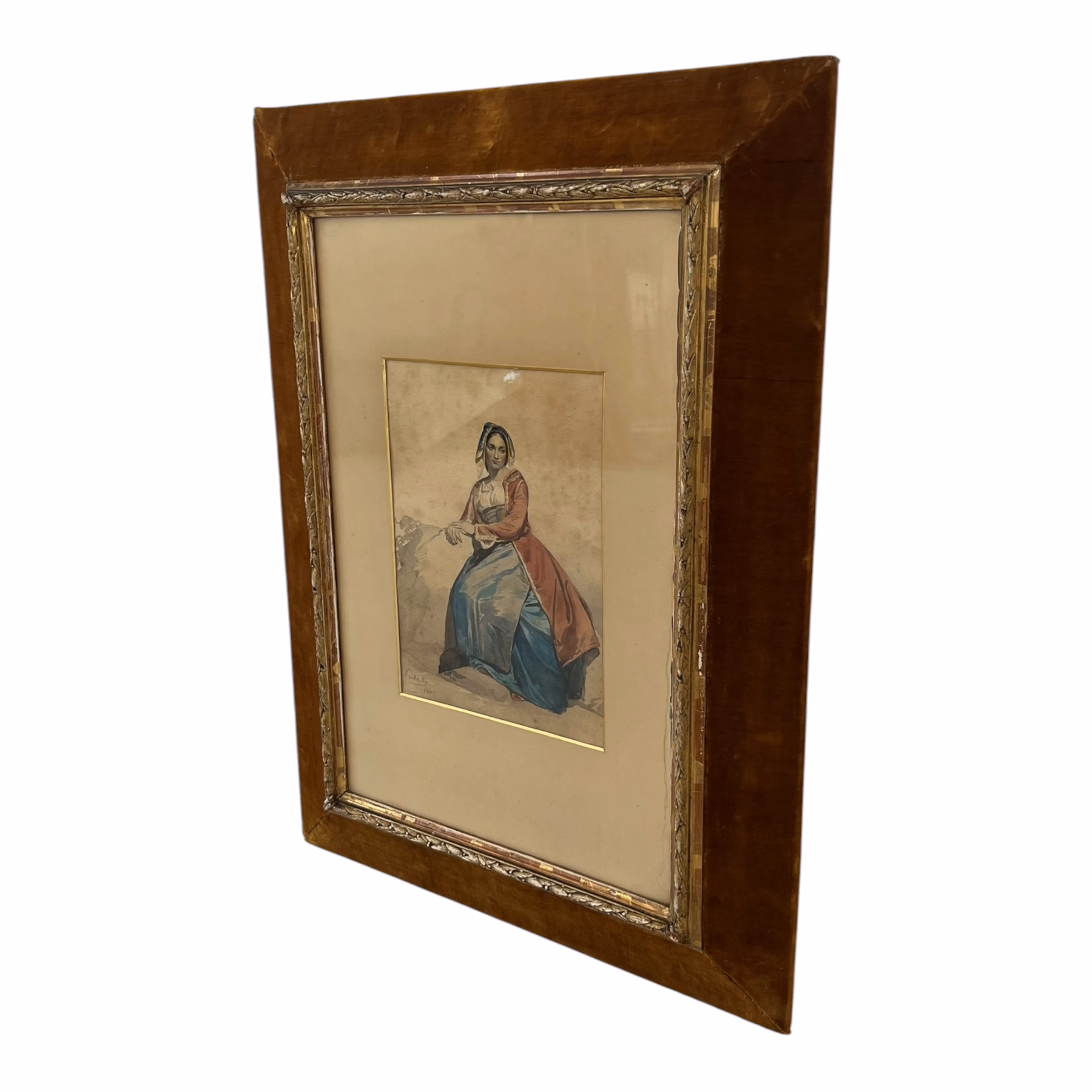 Tablou de Colecție Harris – Portret Clasic în Ramă de Lemn și Catifea Decoratiuni