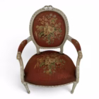 Fotoliu francez Louis XVI cu tapiserie florală originală, cca. 1900–1920 Mobilier