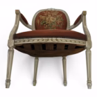 Fotoliu francez Louis XVI cu tapiserie florală originală, cca. 1900–1920 Mobilier