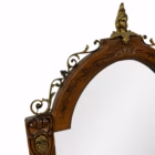 Oglindă Antică de Perete în Stil Victorian din Lemn Masiv Sculptat și Ornamente din Bronz Decoratiuni