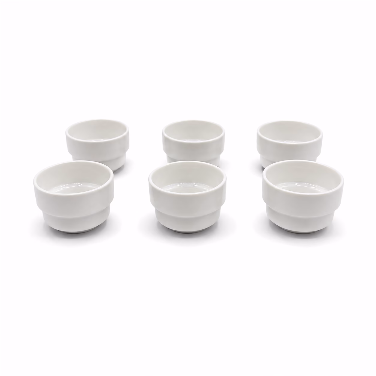 Set 6 boluri vintage din porțelan alb glazurat Boluri