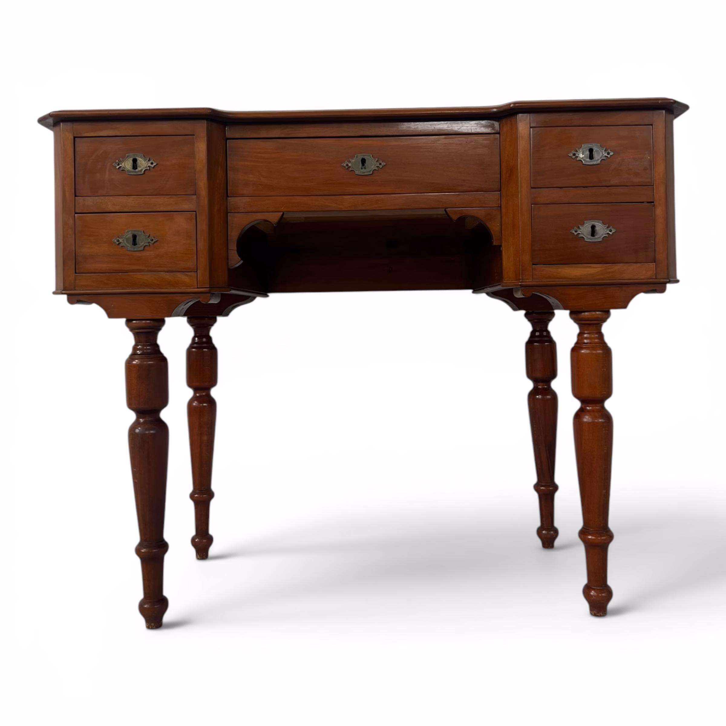 Birou de Scris Antic din Lemn Masiv cu 5 Sertare – Piesă de Epocă Comode și măsuțe de toaletă Magazin de mobila decoratiuni si corpuri de iluminat vintage Birou de Scris Antic din Lemn Masiv cu 5 Sertare – Piesă de Epocă Comode și măsuțe de toaletă