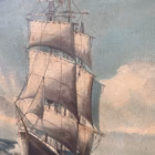 Tablou de Colecție – Marină Clasică cu Corabie în Largul Mării, Ulei pe Pânză, Semnat O. Mølskov 107x79cm Decoratiuni