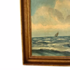 Tablou de Colecție – Marină Clasică cu Corabie în Largul Mării, Ulei pe Pânză, Semnat O. Mølskov 107x79cm Decoratiuni