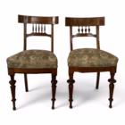 Pereche de scaune Biedermeier din lemn furniruit cu nuc, Germania, cca. 1820–1840 Mobilier