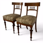 Pereche de scaune Biedermeier din lemn furniruit cu nuc, Germania, cca. 1820–1840 Mobilier