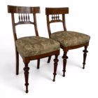 Pereche de scaune Biedermeier din lemn furniruit cu nuc, Germania, cca. 1820–1840 Mobilier