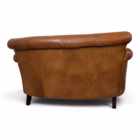 Canapea vintage din piele naturală maro coniac, 2 locuri, stil Chesterfield Canapele