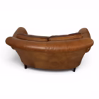 Canapea vintage din piele naturală maro coniac, 2 locuri, stil Chesterfield Canapele