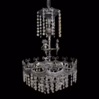 Candelabru Vintage din Metal Patinat cu Cristale și Figurine Cherubini Candelabre