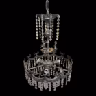 Candelabru Vintage din Metal Patinat cu Cristale și Figurine Cherubini Candelabre