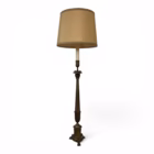 Lampadar Antic din Bronz Masiv cu Abajur Textil și Bază Stilizată în Formă de Gheare Corpuri de iluminat