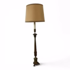 Lampadar Antic din Bronz Masiv cu Abajur Textil și Bază Stilizată în Formă de Gheare Corpuri de iluminat