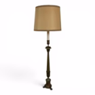 Lampadar Antic din Bronz Masiv cu Abajur Textil și Bază Stilizată în Formă de Gheare Corpuri de iluminat