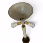 Lampadar Antic din Bronz Masiv cu Abajur Textil și Bază Stilizată în Formă de Gheare Corpuri de iluminat