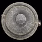 Frapieră Vintage din Sticlă Craquelé cu Mânere Sferice – Stil Mid-Century Barware Boluri