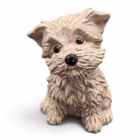 Cățeluș Vintage din Ceramică Teracotă – Stil Westie / Yorkshire Terrier Bibelouri