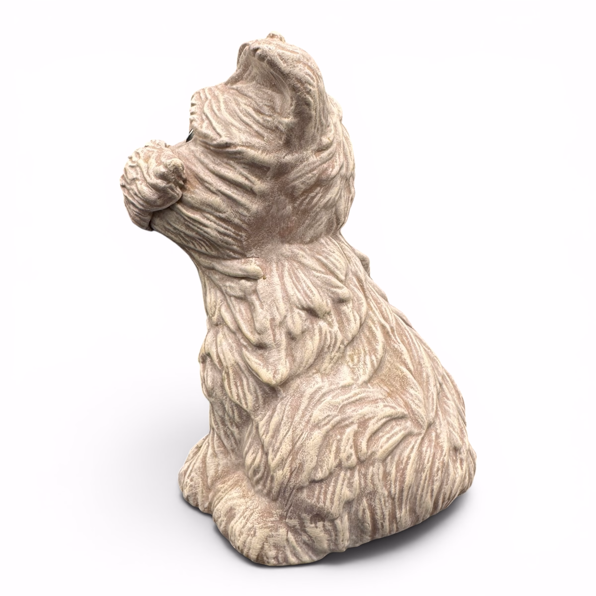 Cățeluș Vintage din Ceramică Teracotă – Stil Westie / Yorkshire Terrier Bibelouri