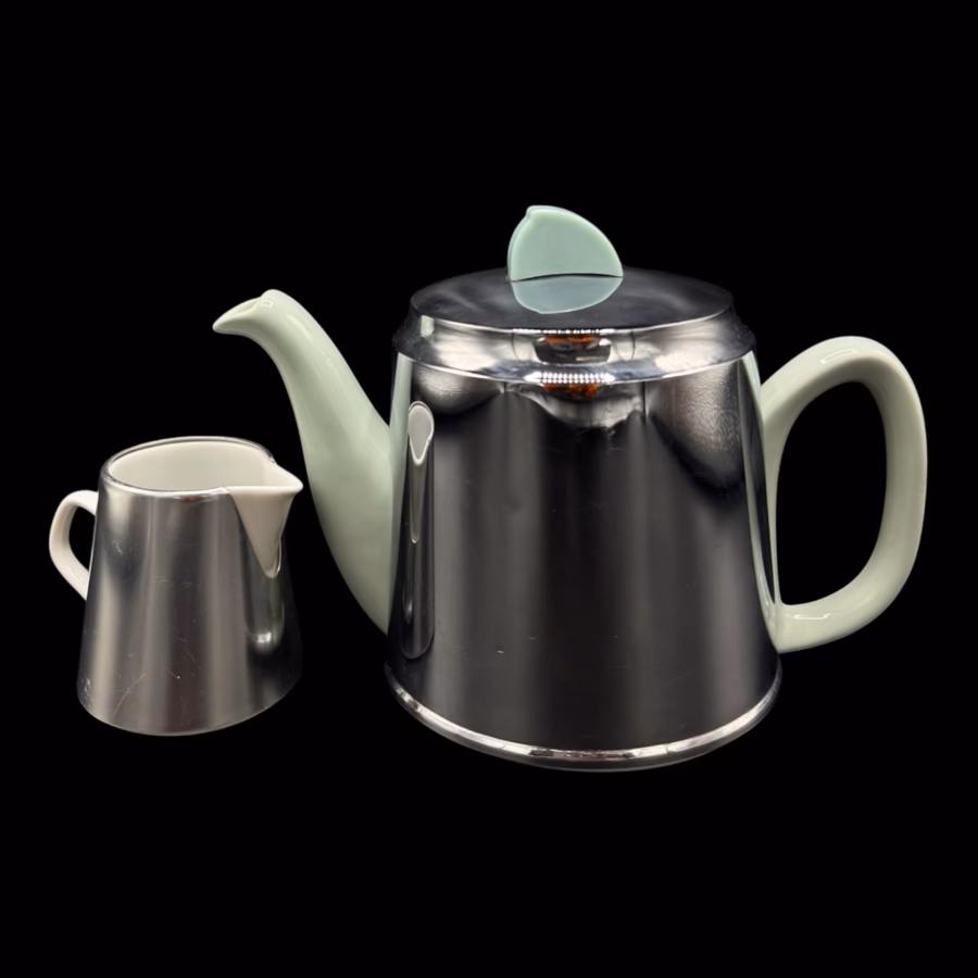 Set vintage Melitta pentru ceai sau cafea – Porțelan cu mantie termoizolantă din inox