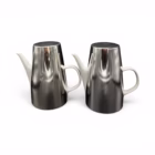 Cafetieră vintage Melitta Germania din porțelan cu husă termoizolantă din inox Portelan
