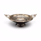 Fructieră Antică pe Picior, din Metal Argintat – Gravuri Florale și Stil Neo-Clasic Boluri