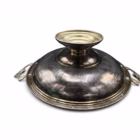 Fructieră Antică pe Picior, din Metal Argintat – Gravuri Florale și Stil Neo-Clasic Boluri