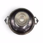 Fructieră Antică pe Picior, din Metal Argintat – Gravuri Florale și Stil Neo-Clasic Boluri