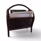 Suport Vintage pentru Reviste și Ziare, din Rattan și Răchită Împletită Mobilier