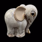 Figurină Vintage din Ceramică Glazurată – Elefant Decorativ de Colecție Bibelouri