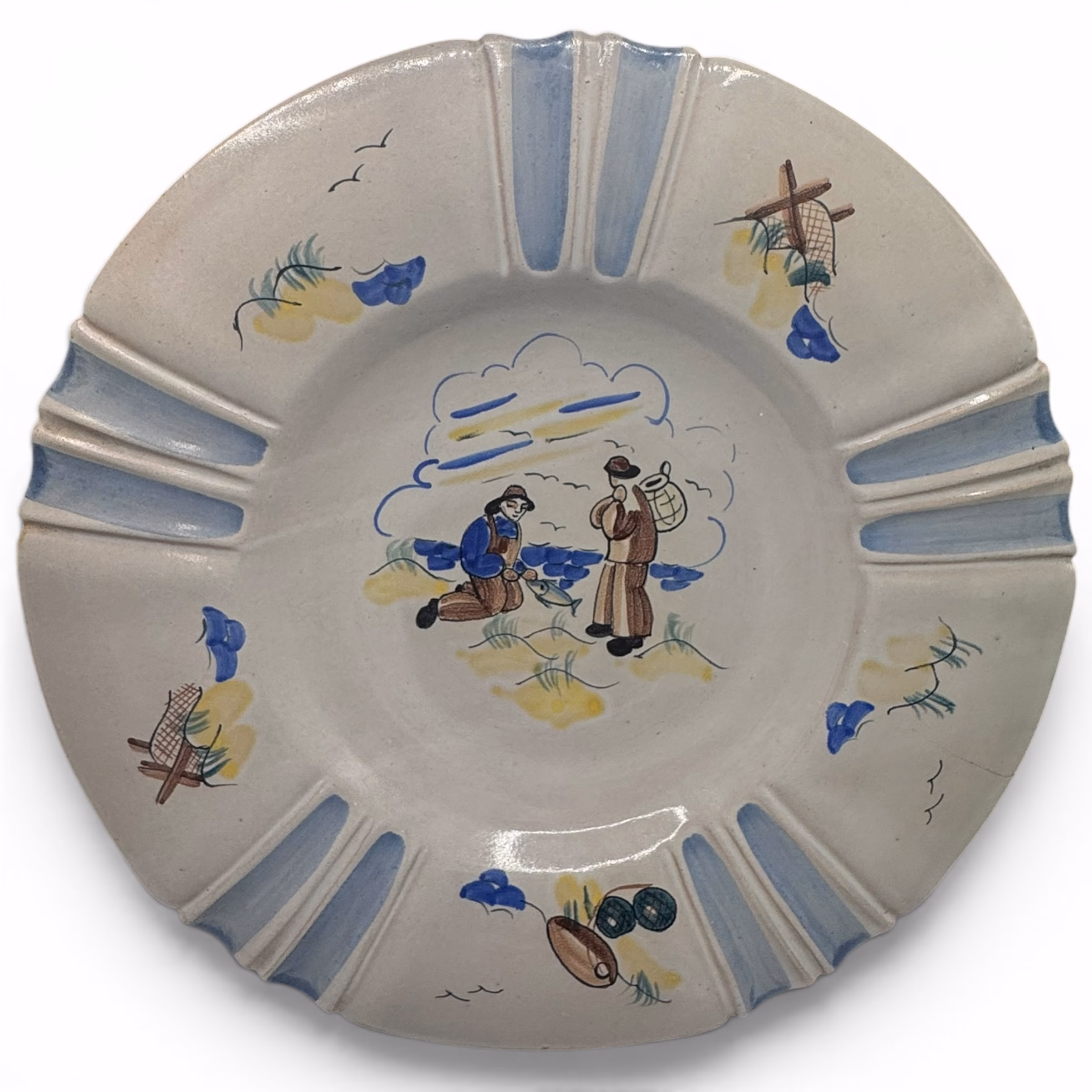 Farfurie Decorativă Vintage din Faianță – Scenă Marină Bretonă, Henriot Quimper, Franța Decorațiuni pentru perete