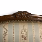 Canapea vintage / anticar din lemn masiv cu tapițerie din mătase dungată și imprimeu floral, stil clasic Louis XV / Ludovic al XV-lea Articole de colecție