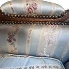 Canapea vintage / anticar din lemn masiv cu tapițerie din mătase dungată și imprimeu floral, stil clasic Louis XV / Ludovic al XV-lea Articole de colecție