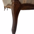 Canapea vintage / anticar din lemn masiv cu tapițerie din mătase dungată și imprimeu floral, stil clasic Louis XV / Ludovic al XV-lea Articole de colecție
