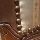 Canapea vintage / anticar din lemn masiv cu tapițerie din mătase dungată și imprimeu floral, stil clasic Louis XV / Ludovic al XV-lea Articole de colecție
