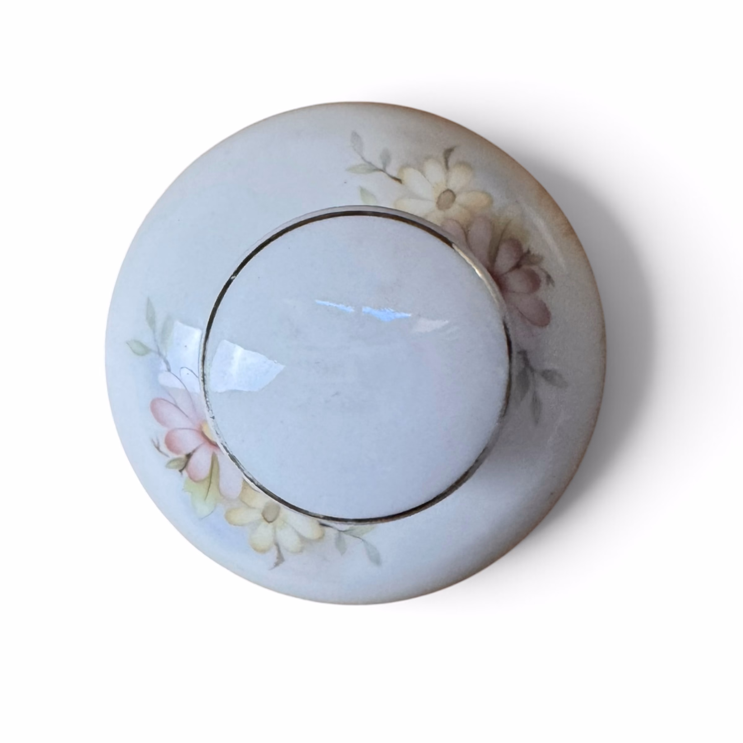 Bombonieră din porțelan cu capac – decor floral vintage Bomboniere Magazin de mobila decoratiuni si corpuri de iluminat vintage Bombonieră din porțelan cu capac – decor floral vintage Bomboniere
