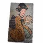 Tablou Vintage din Mozaic de Pietricele – „Geișă cu Evantai”, Artă Reliefată, 1960-1970 Decoratiuni