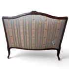 Canapea vintage / anticar din lemn masiv cu tapițerie din mătase dungată și imprimeu floral, stil clasic Louis XV / Ludovic al XV-lea Articole de colecție