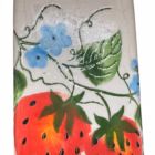 Vază Vintage Ceramică de Perete – Pictată Manual cu Căpșuni (Efect Craquelé) Decorațiuni pentru perete