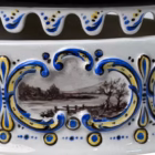 Fier de călcat decorativ din ceramică pictat manual – B.D. Artstudio (F. Botto), Italia, cca. 1970–1980 Articole de colecție
