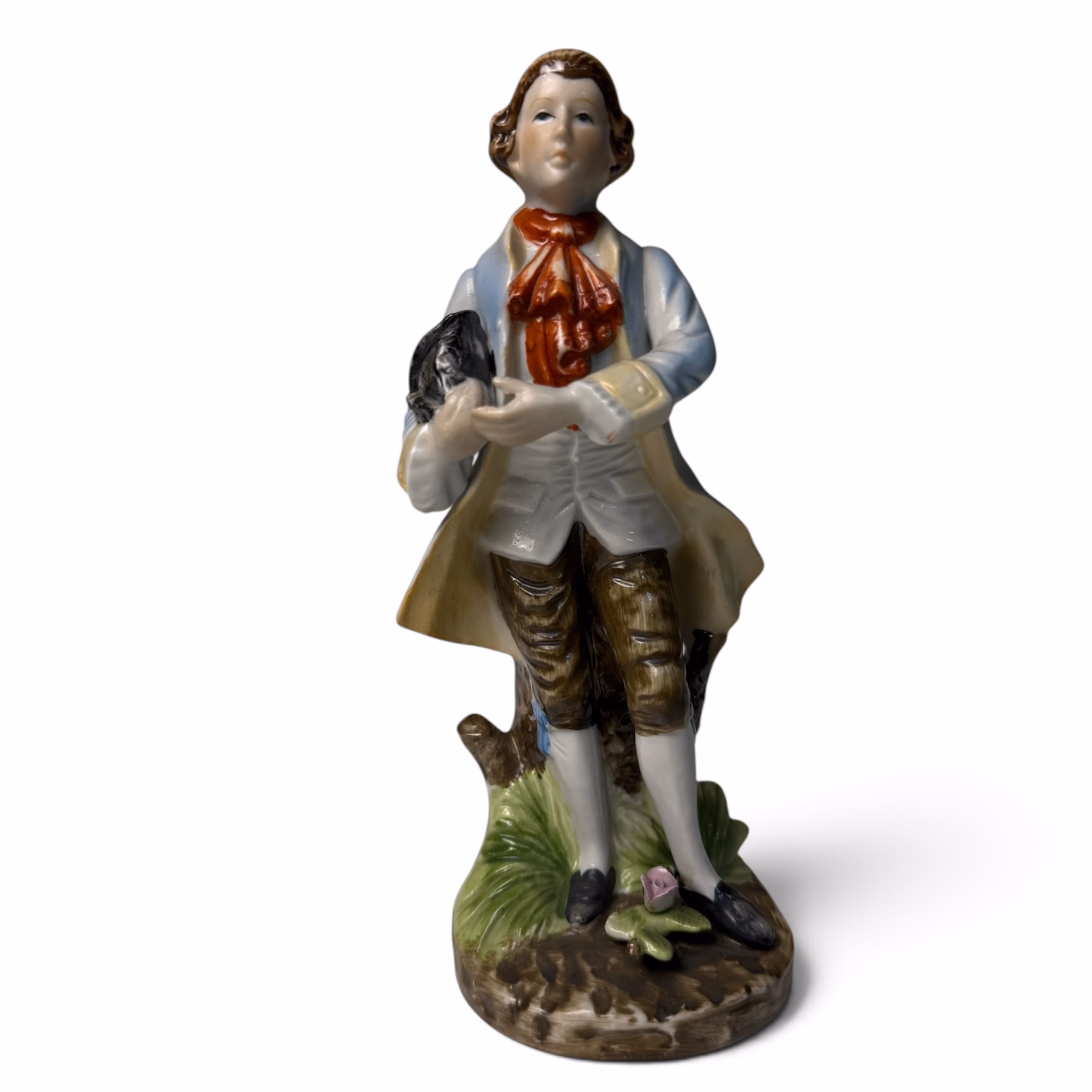 Bibelou Antific / Vintage din Porțelan Fine Arts – Tânăr Nobil în Stil Capodimonte / Rococo Bibelouri