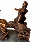 Statuetă vintage car de luptă roman cu doi cai în cabraj Statuete