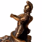 Statuetă vintage car de luptă roman cu doi cai în cabraj Statuete