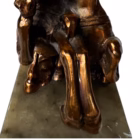Statuetă vintage car de luptă roman cu doi cai în cabraj Statuete