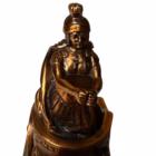 Statuetă vintage car de luptă roman cu doi cai în cabraj Statuete