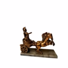 Statuetă vintage car de luptă roman cu doi cai în cabraj Statuete