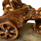Statuetă vintage car de luptă roman cu doi cai în cabraj Statuete