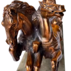 Statuetă vintage car de luptă roman cu doi cai în cabraj Statuete