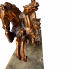 Statuetă vintage car de luptă roman cu doi cai în cabraj Statuete